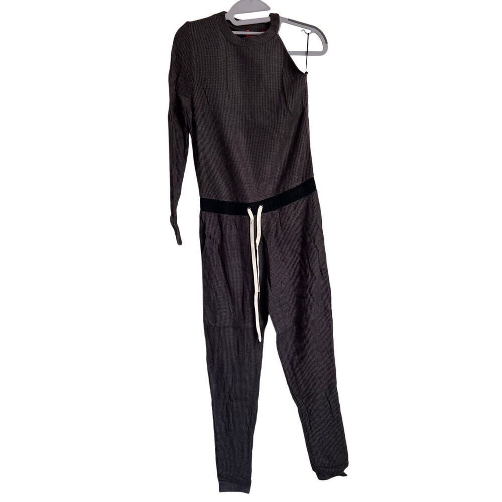 N.Philanthropy Jumpsuit Womens Size Small Gray Ribbed One Shoulder Casual‎ NWT
